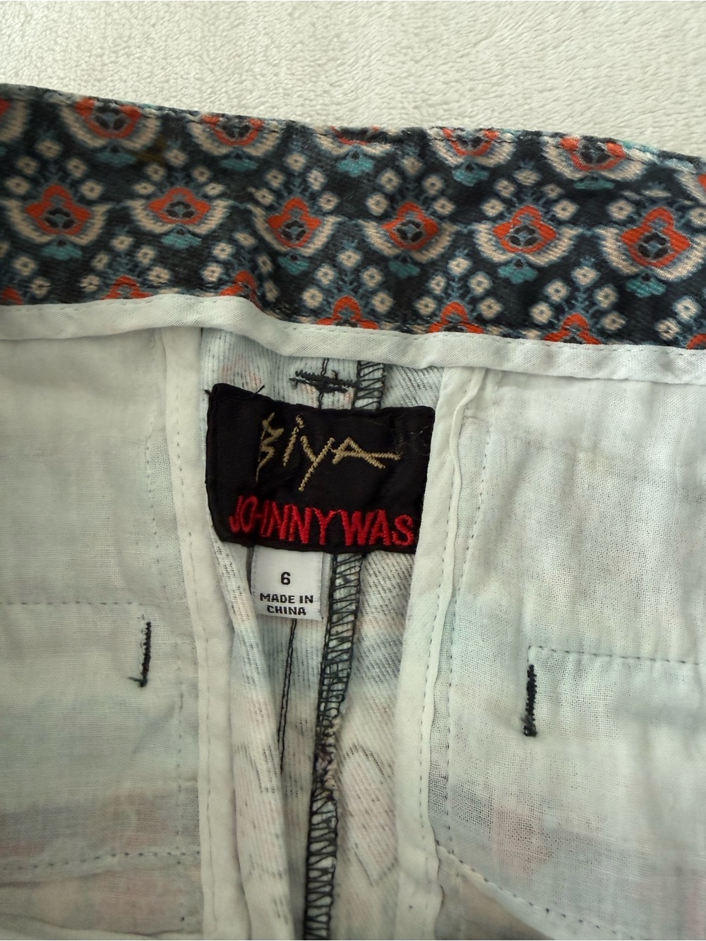 Johnny Was floral and paisley print straight-leg pants Size 6 D96 - Picture 3 of 8